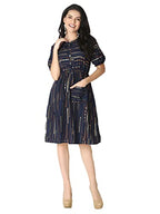 Leriya Fashion Women Cotton Blend Kurties Regular Fit Casual Fancy (LF-D-K2501_Navy Blue_XL)