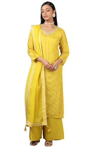 Soch Women Dola Silk Bandhani Chudidar Set with Cutdana