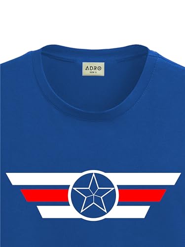 ADRO Tshirt for Men | Printed T Shirt for Men | 100% Cotton T-Shirt |Printed T Shirt | T-Shirts | RN24-CAP-RB-S Royal Blue