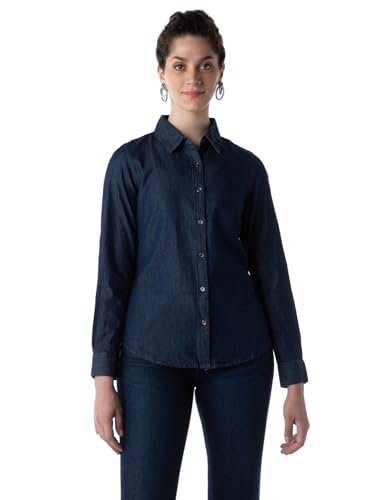INKD Womens Printed Regular Fit Shirt (INKAW23WSH-027_Deep Neptune