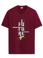 ADRO Mens Graphic Printed 100% Cotton T-Shirt - Regular Fit, Printed T-Shirts for Men (RN24-FTR-MR_Maroon_S)