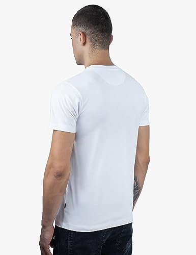 REVOLT Solid Slim Fit Men's Casual Round Neck 100% Relaxed Fit T-Shirt-with Graphic Print, Logo Branding (Coconut Milk, Medium)