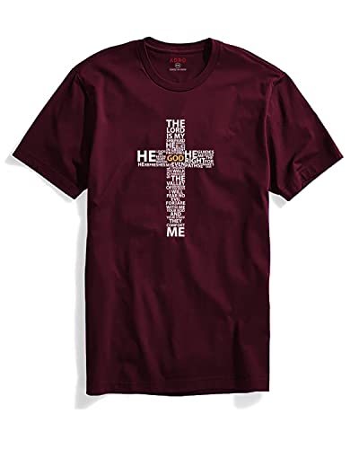 ADRO Men's God Cotton Printed Cotton T-Shirt (R21-M-GOD-MR_Maroon_XL)