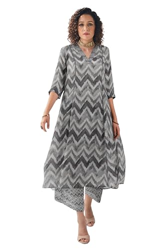 Toochki Dress For Women | Two Piece Dress For Women Long | Dress | Maxi Dress For Women | Dresses | Zig Zag Printed Dress | Cott