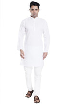 Divisive MenS Plain Cotton Blend Linen Slim Fit Kurta Pyjama Set (Dkrt70_Xl_White)