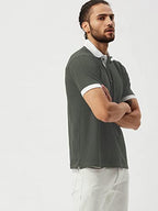 Greciilooks T-Shirts For Men| Solid Plain T-Shirts| Polo-Collar Neck T Shirt| Half Sleeves Casual T-Shirt For Men| Regular Wear