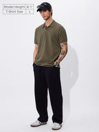 The Souled Store Solids : Dusky Brown Men And Boys Short Sleeves Collared Neck Regular Fit Cotton Blend Polos