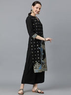 Ziyaa Women'S Crepe Kurta Palazzo Set
