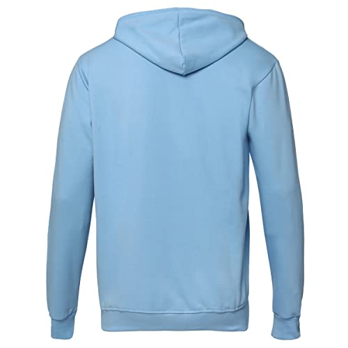 ADRO Men's Cotton Neck Hooded Sweatshirt (H22-M-FRL-SK_SkyBlue_M)