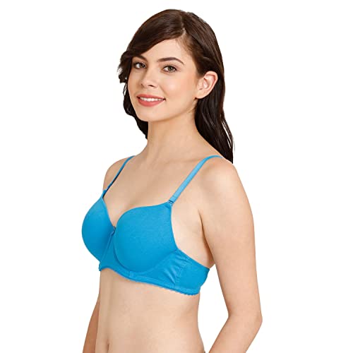 Rosaline by Zivame Womens Polyester Cotton Padded Wired Casual 3/6Th Coverage T-Shirt Bra