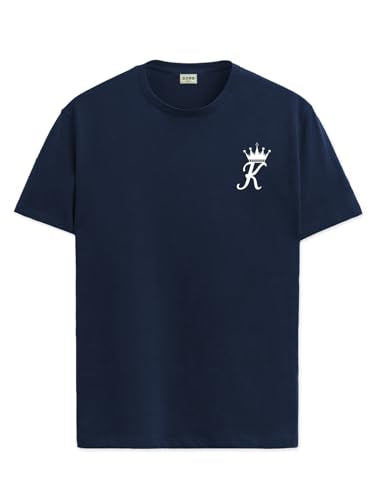 ADRO T-Shirts for MenChest Printed T-Shirt for MenCotton Tshirt for Men|RN24-STICK-KK-NB-2XL Navy Blue