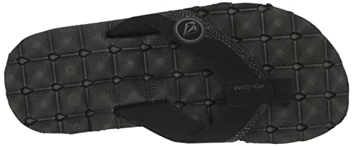 Volcom Men's Recliner Sandal Flip Flop, Black Destructo-New, 9