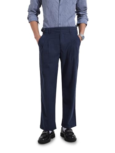 The Indian Garage Co Mens Relaxed Fit Textured Mid-Rise Gurkha Sweater