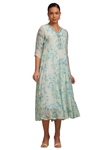 Soch Women Botanical Print Dress with Zari