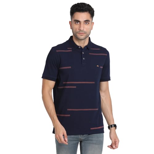 Turtle Men 100% Cotton Indigo Slim Fit Navy Blue Polo T-Shirt