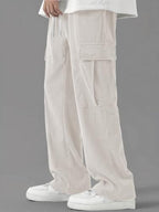 Greciilooks Cargo Joggers For Men  Cotton Loose Fit Utility Pants With 6 Pockets | Durable Outdoor & Hiking Trousers Cream