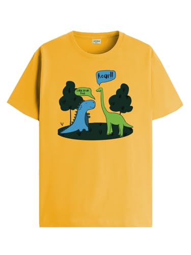 ADRO T Shirts for Boys & Girls | Dinosaur Roar Printed T-Shirt | Ages 3-14 | 100% Cotton Round Neck Tshirt for Boys |KRN-L2-ROAR