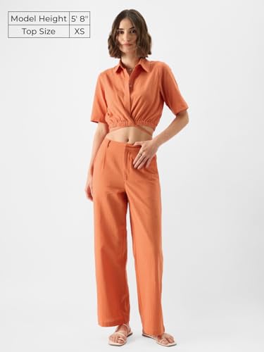 The Souled Store Solids: Rust Cropped Shirts
