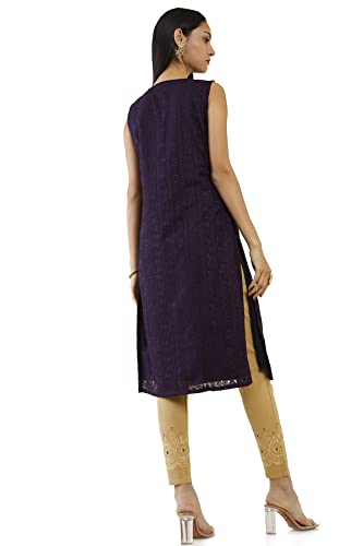 Soch Women Purple Georgette Embroidered Kurta