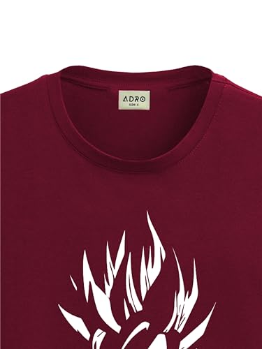 ADRO Tshirt for Men | Printed T Shirt for Men | 100% Cotton T-Shirt |Printed T Shirt | T-Shirts | RN24-GOK-MR-L Maroon