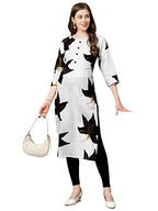 ANNI DESIGNER Womens Pure Cotton Traditional Straight Printed Kurta (RR Dup Black_L_Black_Large)