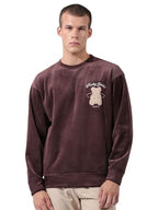 The Indian Garage Co Mens Oversized Self Design Full Sleeves Crew Neck Sweatshirt