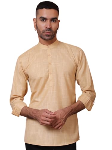 Jompers Mens Woven Design Short Kurta