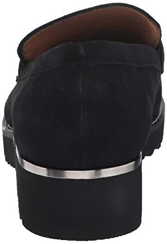 Franco Sarto Womens Carolynn Lug Sole Loafer with Tassel Detail , Black Suede, 8.5 M