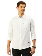 Thomas Scott Cotton MenS Solid Slim Fit Shirt (Ts1101_White Large)