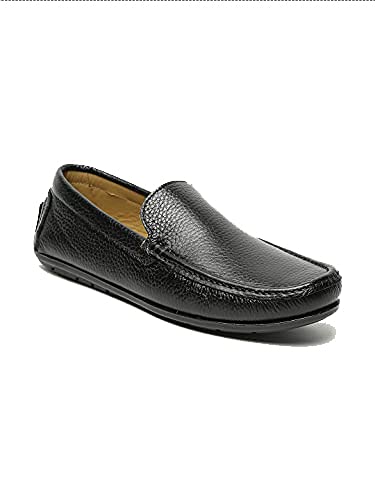 Teakwood Genuine Leather Sneakers Casual SlipOn Loafers Shoes for Men (Black) 6
