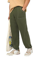 Bewakoof MenS Solid Oversized Fit Terry Joggers_666570_Green_M