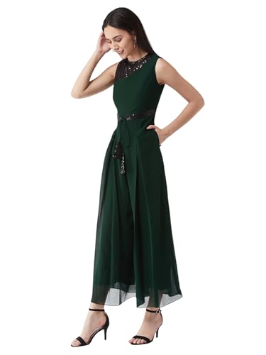 Miss Chase WomenS Relaxed Fit Sleeveless Round Neck Ankle-Length Straight Jumpsuit (Mcss25D91-84-716-05, Multicolored Base Jade 