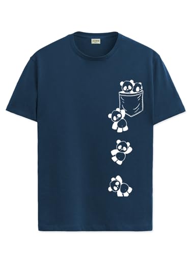 ADRO Men's Solid Regular Fit T-Shirt (RN24-POC-SB_Teal