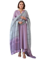 GoSriKi Womens Rayon Viscose Solid Straight Kurta with Pant & Dupatta (PARADISE PURPLE-GS_M_Purple_Medium)
