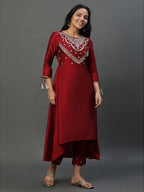 Aurelia Blue Yarn-Dyed Cotton Kurta Set