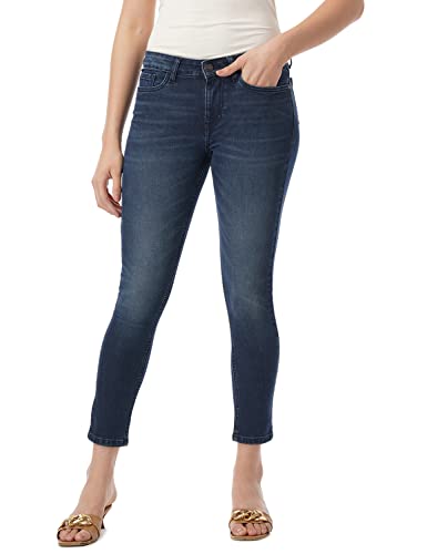 INKD Womens Skinny High Rise Jeans (INKSS23WJN-014NW_Super Sapphire_34)