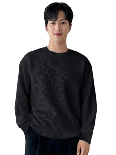 GRECIILOOKS Solid Regular Fit Plain Casual Stylish Latest | Full Sleeve T Shirt for Men (GL-MT-1122_Black XL)