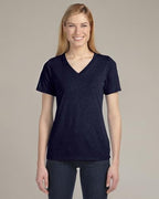 Ladies Relaxed Jersey V-Neck T-Shirt - BERRY - S(D0102H782QT)