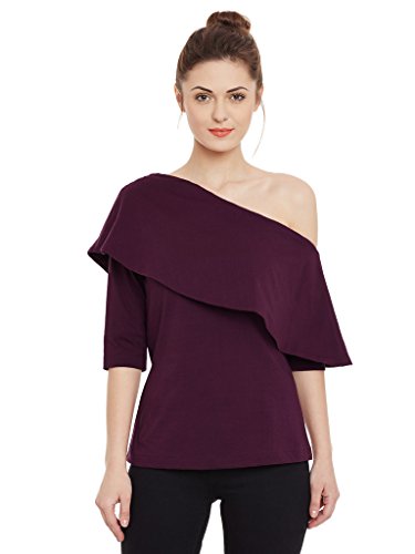 Miss Chase WomenS Plain Regular Fit Top (Mcss17Tp07-42-70-02_Purple_X-Small)