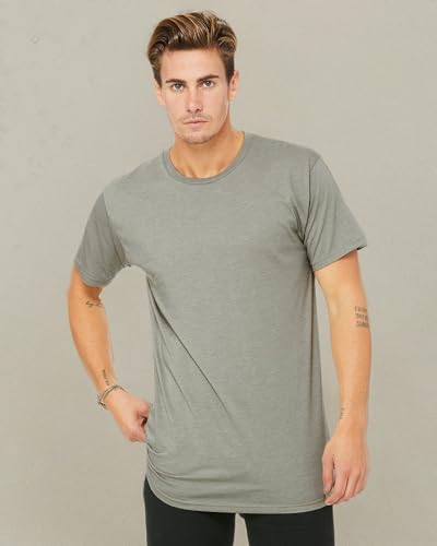 Mens Long Body Urban T-Shirt - WHITE - S(D0102H7W6U2)