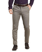 Turtle Men Grey Ultra Slim Fit Dobby Flat Front Polyviscose Formal Trouser