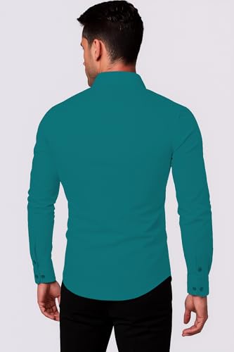 Zartha Men Solid Cotton Full Sleeves Casual Shirt For Men Stylish Latest Rama