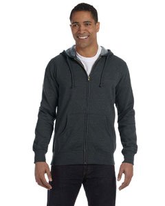 Mens OrganicRecycled Heathered Full-Zip Hooded Sweatshirt - BERRY - S(D0102H7ZLS8)