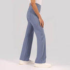 BlissClub Ultimate Flare Pants for Women Upto 54 ft | Ribbed Waistband, 4 Pockets | High Waist Trousers and Formal Pants for Of