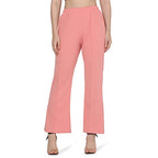 DHRUVI TRENDZ Womens Spandex Trousers Regular Fit Trousers (DT-TR-704_Pink_M)