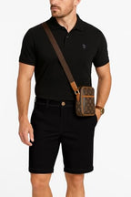 Greciilooks Casual Men Shorts | Rich Regular Fit Solid Short With Side Pockets | Relaxed Fit Half Pants | Mid Rise Waist Black