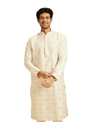 Diwas By Manyavar MenS Brocade | Jacquard Weave Kurta (Cream,M)