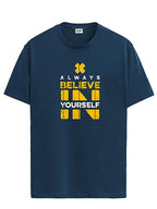 ADRO Mens Believe in Your Self Printed T-Shirt (R22-M-BEL-SB_Teal_XL)