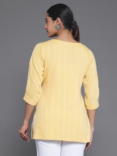 Libas WomenS Cotton Blend Regular Kurti (26894_Mustard