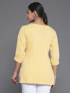 Libas WomenS Cotton Blend Regular Kurti (26894_Mustard